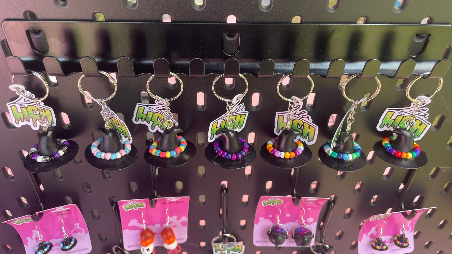 Pride Witch Hat Keychain