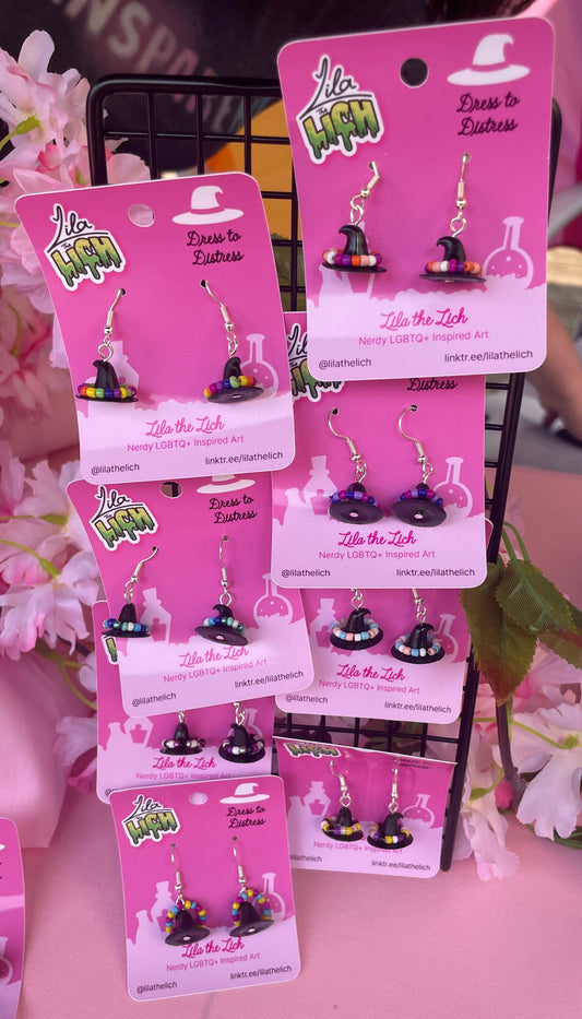 Pride Witch Hat Earrings