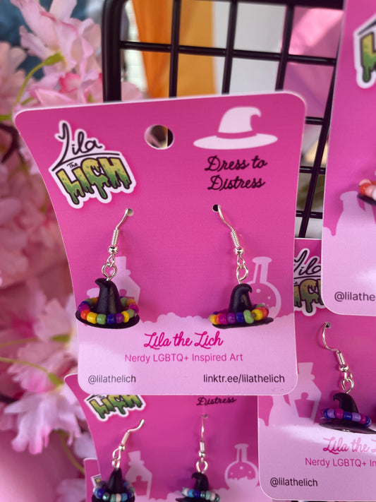 Pride Witch Hat | 3D Earrings